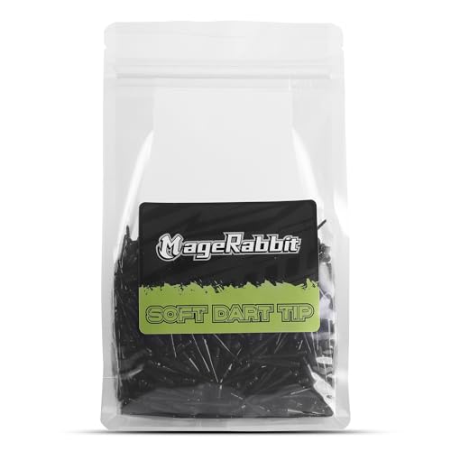 MageRabbit 1000 Stück Kunststoff-Dart-Spitzen, 2BA-Gewinde, weiche Dart-Spitzen
