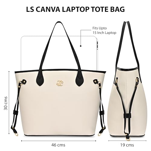Image of Lavie Signature Women's Canva 15 Inch Laptop Tote Handbag | Tote Bag for Work | Ladies purse | Stylish Shoulder Bag | Gift for Women