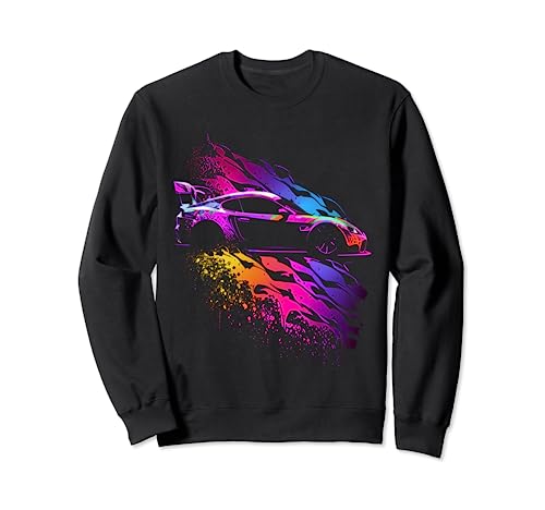 Motorsport Colorido Retro Spoiler Racer Racing Car Fan Sudadera