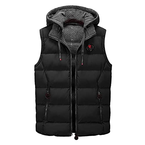 Veste Doudoune Sans Manches Homme Femme Gilet Duvet Blouson à Capuche Chaud Hiver Manteau Hooded Matelassé Rembourré Sport DéContracté L-3xl