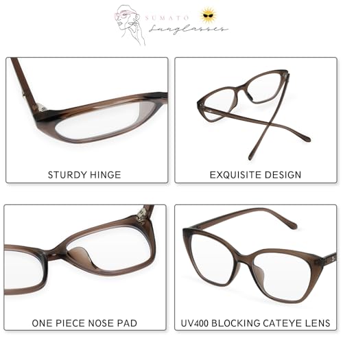 Image of Sumato Blue Light Blocking Glasses for Men and Women Square Thick Frame Non-Prescription Clear Lens Eyewear Eyeglasses