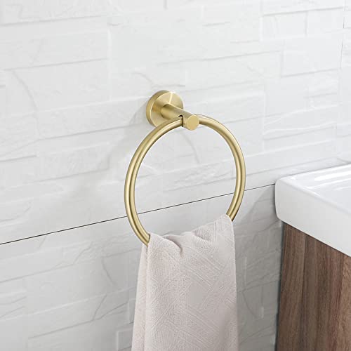 Ensemble d'accessoires de salle de bain or brossé pour ranger vos serviettes