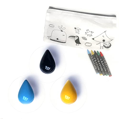 Ganchos Colgadores Sin Taladro. Perchas Adhesivas de Colores combinados con Forma de Gota para Prendas de Vestir, Bisutería, Paños de Cocina y Varios (3 Ud.) (Azul, negro, amarillo) Cover