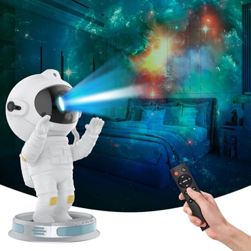 Image of Space Buddy Astronaut Galaxy Projector Pleshy Spaceman Projector Lamp with Remote Control Timer Function 360°Rotation Space Projector for Kids Adult Bedroom Party Game Room Ceiling Decor Birthday Gift