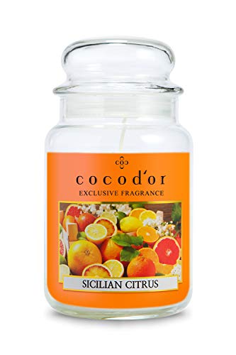 Cocodor Large Jar Candle/Sicilian Citrus / 120-150 Hour Extended Burn Time/Holiday Decoration, Home Deco, Interior, Aromatherapy, Fragrance, Mother's Day #TOP10