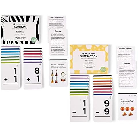 Think Tank Scholar 152 Addition & Subtraction Flash Cards | Pocket-Size (All Facts: 1-12 Add | 1-15 Sub) Cover