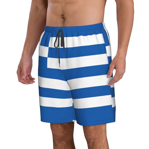 WURTON Greek Flag Print Mens Swim Trunks Compression Liner Swimming Trunks Bathing Suit Quick Dry Shorts2