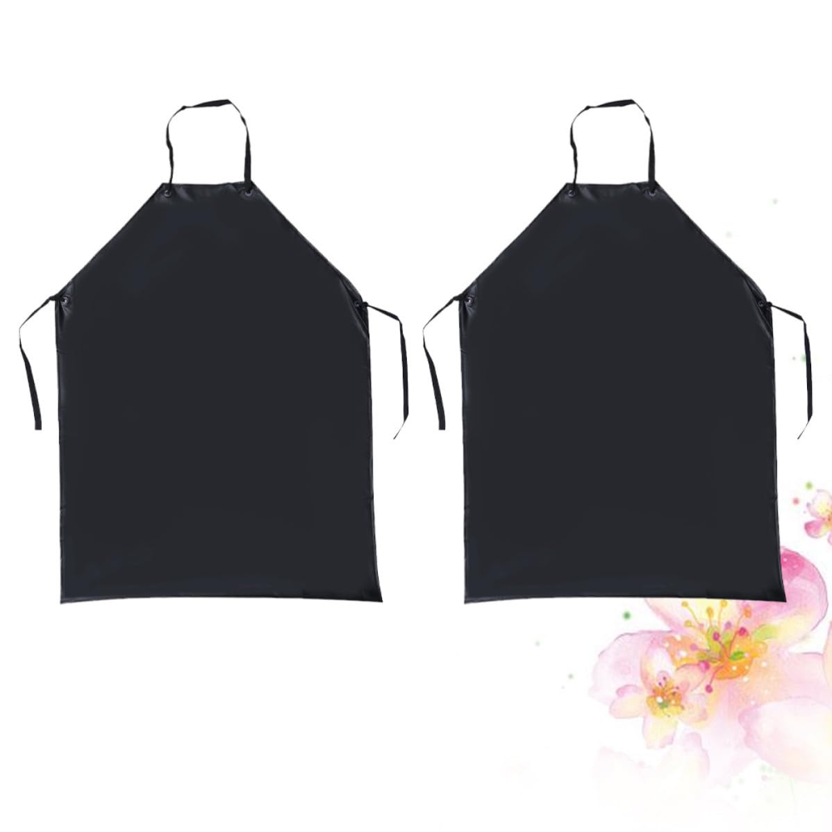 Operitacx 6 Pièces Tablier Imperméable Cuisine en Pvc Noir, Résistant