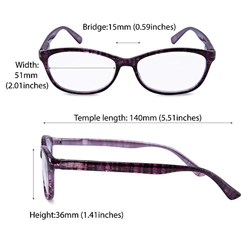 Eyeguard HD-1602-4PAIRS-C4 High Magnification Power 2 Pairs Spring Hinge Reading Glasses Ultra Clear Women Readers thumb #3