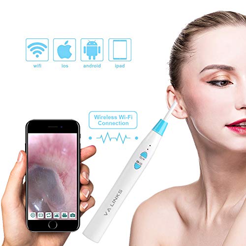 Digital Otoscope,VAlinks 2019 New Upgrade 3.9mm Ultra-Thin WiFi HD Ear Inspection Camera, Ear
