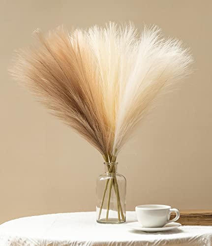 Vitalizart 6 Pcs 21.7" Faux Pampas Grass Decor Tall Pampas Grass For Floor Vase Artificial Pompas Floral Dried Flowers For Rustic Home Room Kitchen Wall Shelf Boho Wedding Farmhouse Decor (6 Colors) #TOP9