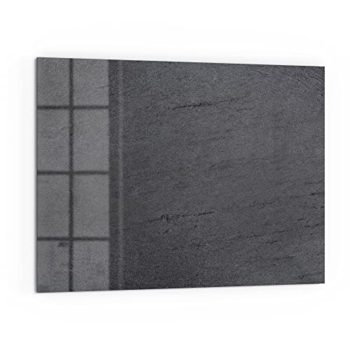 DEQORI Panel posterior de cocina de cristal, diseño de pizarra, aspecto de piedra, 80 x 60 cm, pared trasera para baño o cocina, protección contra salpicaduras para cocina y baño, decoración moderna