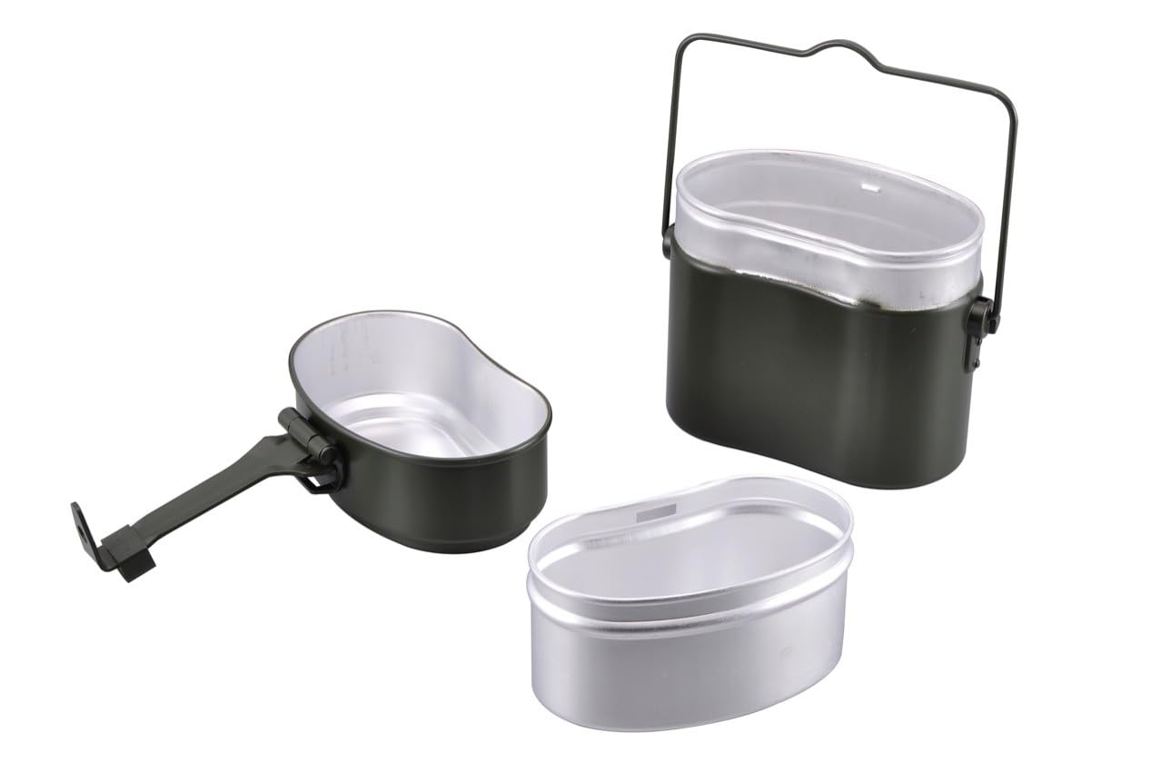 PLAA Tipo 78 Stile Militare Alumilum Lega Mess Kit di Sopravvivenza Pentole Set Attrezzature per Campeggio 3 in 1
