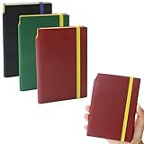 J6&H6 Pocket Notebooks, Portable Small Notebook with Pen Holder, 200 Thick Lined Pages (4