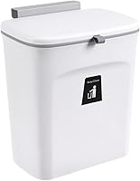 Vista 7 de Contenedor de compost de cocina de 9 L/2.4 galones, cubo de basura pequeño colgante con tapa