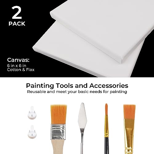 Image of Funto Textured Acrylic Paint Set, 12 Colors, Complete Painting Kit with Tools and Canvases, Professionals Art Craft Painting Supplies Kit, Non-Toxic
