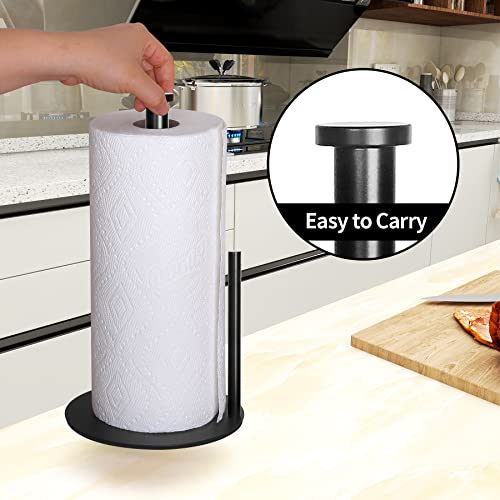 Paper Towel Holder Countertop, OBODING, Black Kitchen Paper Towel Holder Stand for Kitchen and Bathroom Organization, Stainless Steel Paper Towel Holders for Standard and Large Rolls (Matte Black) by OBODING - Image 4