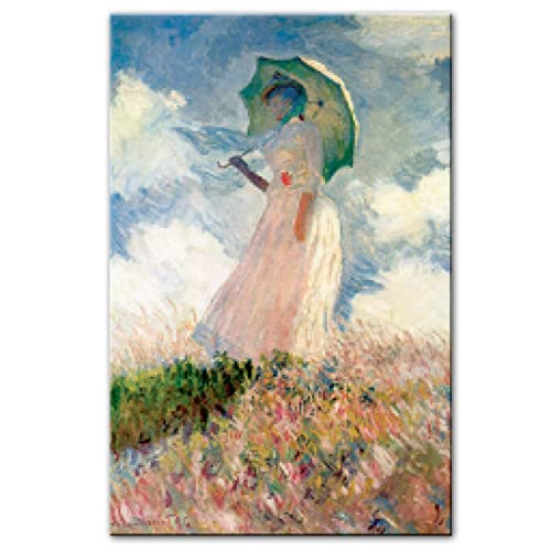 Toile Claude Monet Femme au Parasol pour illuminer votre salon avec élégance 80x110cm