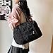 MDYTPT Heart-shaped Quilted Embroidered Handbag, Autumn Winter Fashion Soft Shoulder Bag for Work Travel(Pink)