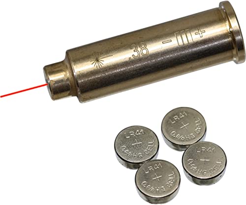MAYMOC .38 Bore Sight Red Dot Patrone mit 2 Sätzen Batterien Cover