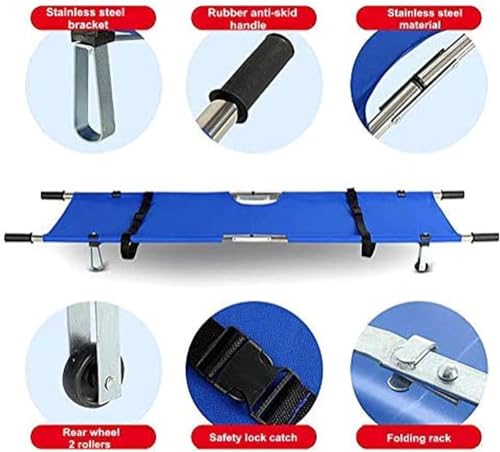 Civière pliante d'urgence médicale en aluminium Oxford imperméable - 5