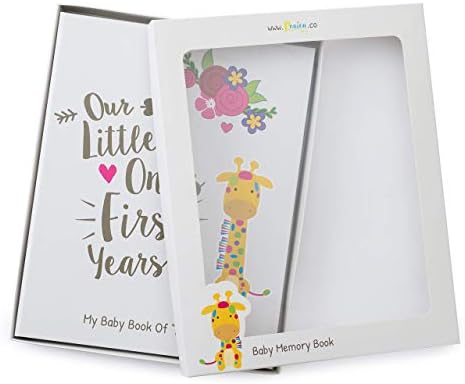 Ronica Memory Book for Baby Girl or Boy, Photo Album, Easy to Use Keepsake Scrapbook, Modern Keepsake for New Parents to Record Photos and Milestones