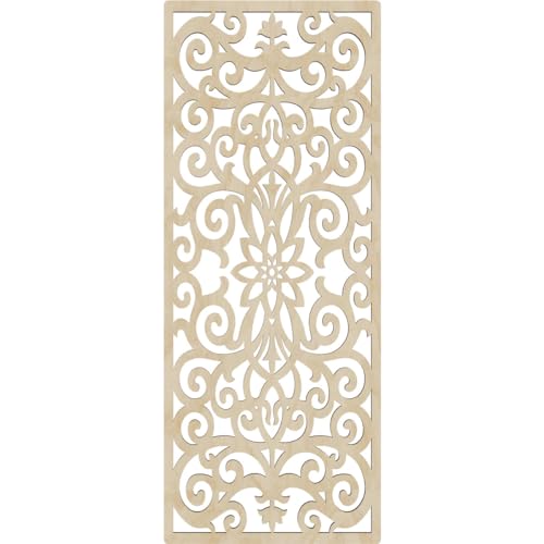 Image of Buel Decorative Pierced Fretwork Wood Wall Panels, 13 3 /8 inchW x 34 3 /8 inchH x 3 /8 inchT, Birch