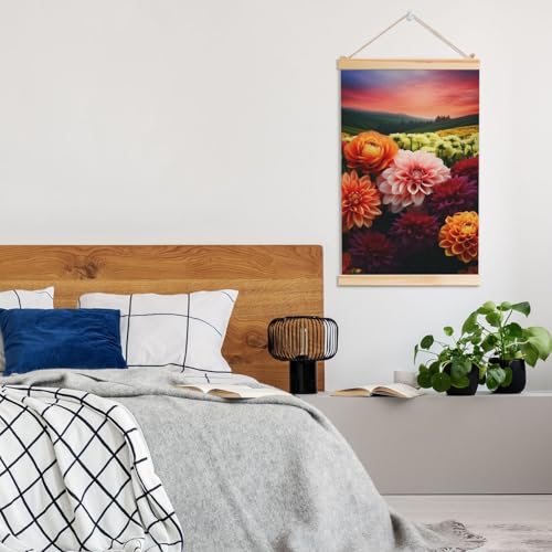 Bannière murale fleurie de style vintage avec support en bois véritable prêt à poser - 7