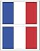 Artimagen - Adesivo con bandiera rettangolare francese, 2 pezzi, 60 x 40 mm