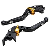 BigOne ビレットレバーセット 可倒式 バイク ブレーキ クラッチ レバー 黒/金 CB1100 CB1300SF RVF750 VTR1000F CB1100RS VFR400Z CB750-2 CB1000SF X-4 28993