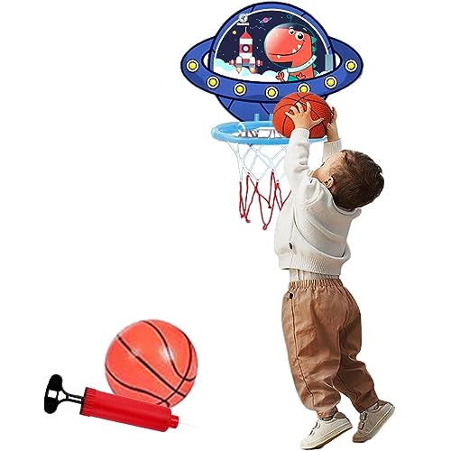 COO11 Wall Mounted Basketball Hoop, Mini Basketball Hoop for Kids, Backboard Set for Bedroom with Netball and Pump Portable Indoor Outdoor Sports Toys for Children Gift for Boys, Girls Blue