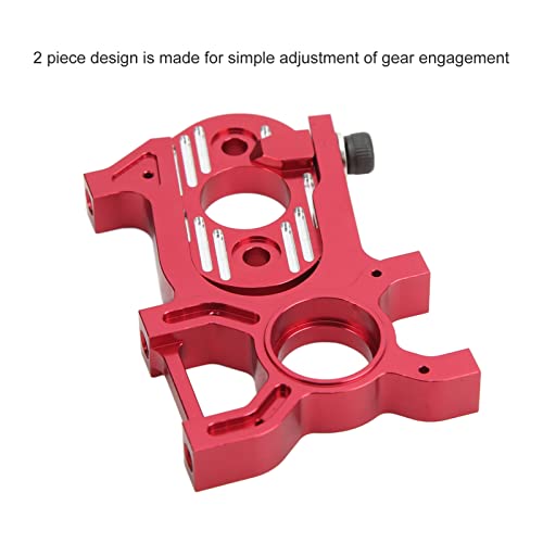 RC Motor Mount, 2 Piece Design Aluminum Alloy RC Motor Fixed Holder Seat for Arrma 6s Kraton 1/8 Remote Control Vehicle (Red)