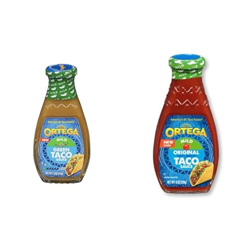 Bundle of Ortega Mild Green Taco Sauce, 7.5 Ounce + Ortega Mild Original Taco Sauce, 8 Ounce
