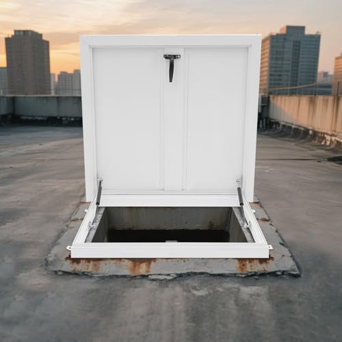 Escotilla de acceso seguro a tejados de 65 x 65 cm para reparación de placas y antenas 4
