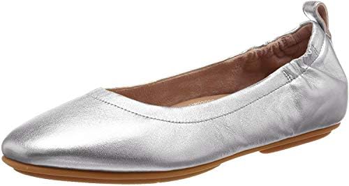 FitFlop womens Allegro Ballet Flat, Silver, 7.5 US