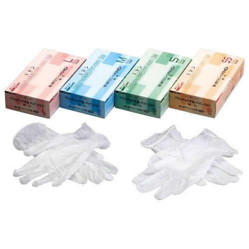 Amazon | エクセレントプラスチック手袋(粉付) PVC-250(100マイイリ) M