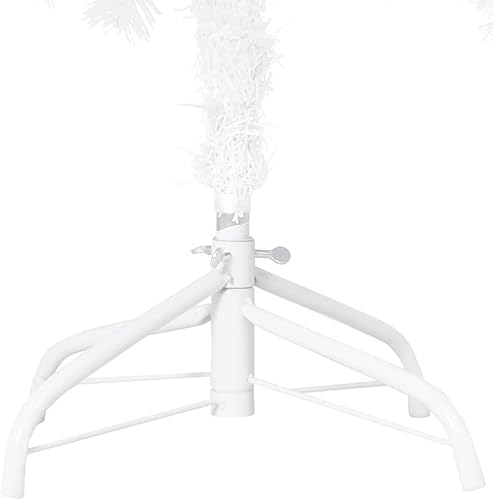 Miniatura 5 de vidaXL Árbol de Navidad artificial de 47.2 pulgadas con luces LED y juego de bolas, material de PVC blanco, cuenta con ramas extragruesas, soporte