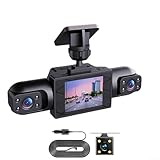 Dashcam per auto con visione completa a 360°, telecamera frontale 4K, telecamere laterali posteriori 1080p, rilevatore di movimento FHD Dash Camera, registrazione in loop per taxi, flotta, famiglia
