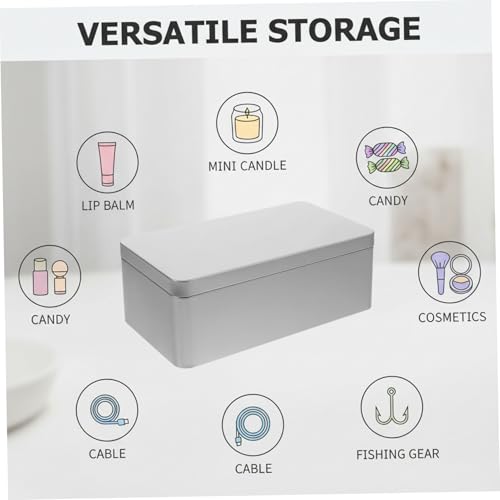 Caja de metal rectangular para almacenamiento de llaves y dulces en pack de 2 5