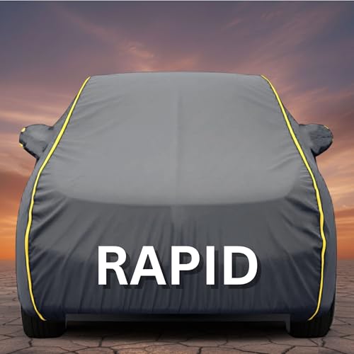 Image of Premium Grey Series 100% Waterproof Car Body Cover for Rapid Cover (All Models) with Mirror Pockets | Triple Stitched, Elastic, Custom Fit, Heat Resistant, Anti-Dust, All-Weather Cover