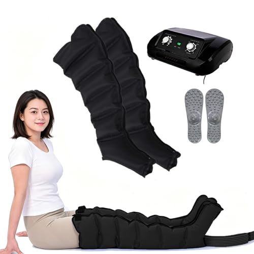 Joyfitness Botas de Presoterapia y Máquina Drenaje Linfático, 6 Cámaras, Presión Ajustable 0-240 mmHg, Tiempo 0-30 Minutos, Promueve Circulación, Alivia Dolor, Reduce Hinchazón, para Piernas, Abdomen