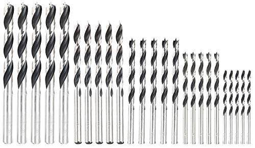 AGT Holzbohrer: Holz-Bohrer-Set für Akkuschrauber, je 5x in 3/4/5/6/8 mm (Bohrmaschinen)