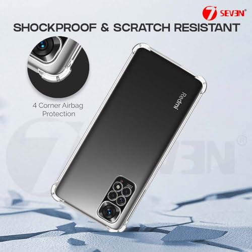 Image of 7SEVEN Back Cover for Mi Redmi Note 11 4G Transparent Mobile Back Case Shock Proof Design Camera Edges Protection Crystal Clear Phone Case Silicon Soft TPU and Flexible Bumper Phone Cover