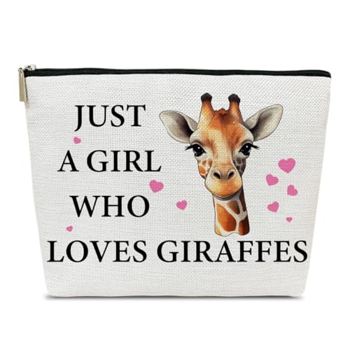 Ythuil Giraffe Makeup Bag Gifts For Women, Just a Girl Who Loves Giraffe