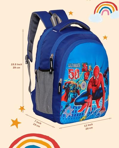 Image of perfect star Polyester Kids School Bags for 2-5 Years 30 Litres, Cartoon Print, for Nursery to 5th Standard Boys and Girls Tuition Lightweight Picnic Bag Royal Blue