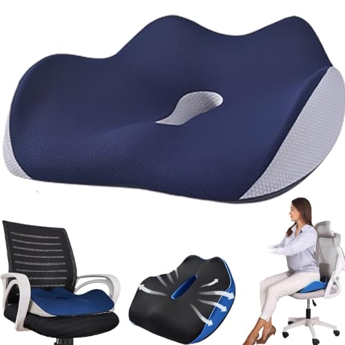 HEYDEZHI Serenesitz Orthopedic Seat Cushion | Serenesitz Seat Cushion | Ergonomic Seat Cushion for Hip and Back Pain Office Chair | Memory Foam Seat Cushion for Chair (Blue)