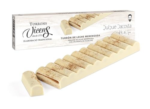 Turrón de Leche Merengada by Quique Dacosta 300g en Estuche – Torrons Vicens | Turrón gourmet de chocolate blanco con notas de limón y canela | Dulce, refrescante y aromático