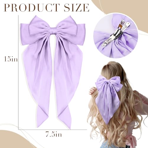 10 pcs lazos grandes para cabello con pinzas miniatura 3