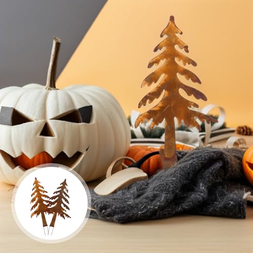 Estacas metálicas navideñas OSALADI de hierro marrón para jardín, pack de 8 8