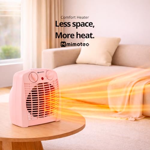 Miniatura 3 de M Mimotec - Calefactor Eléctrico Pink Comfort 2000w Mimotec, Calefacción Portátil De Suelo, Doble Potencia 1000 2000w, Bajo Ruido 53 Db, Ip20, Para Estancias Hasta 20 M131